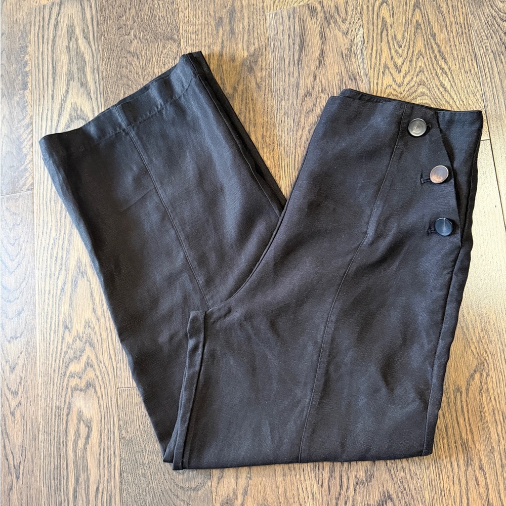 Wilfred Black Lyocell Linen Trousers